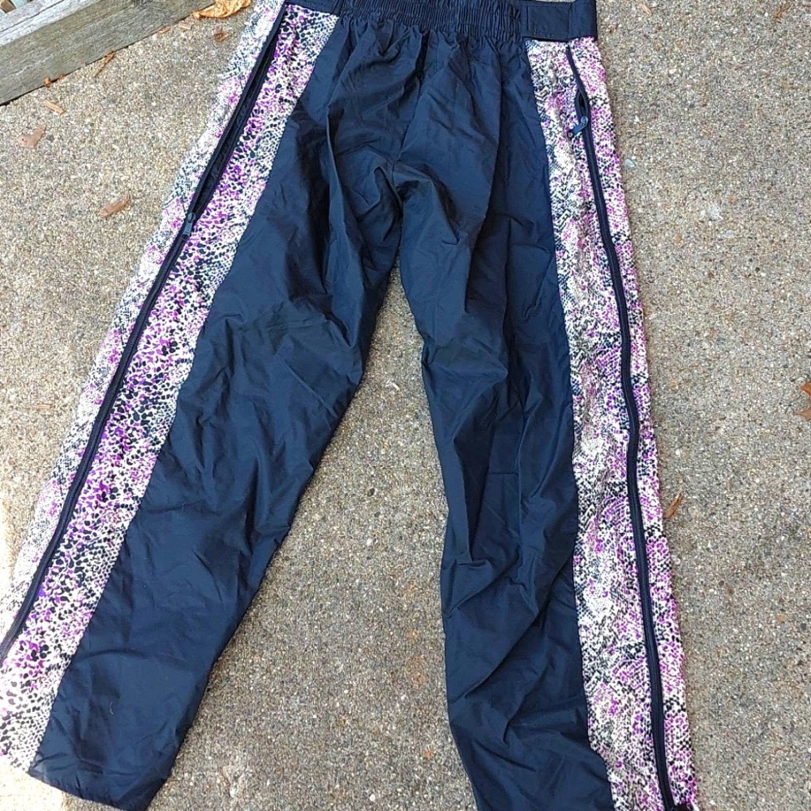 Custom LV monogram striped track pants. Polyester - Depop
