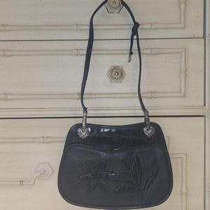 VTG Brighton Elegant Black Women's Bag Baguette Y2K baddie Bild 2