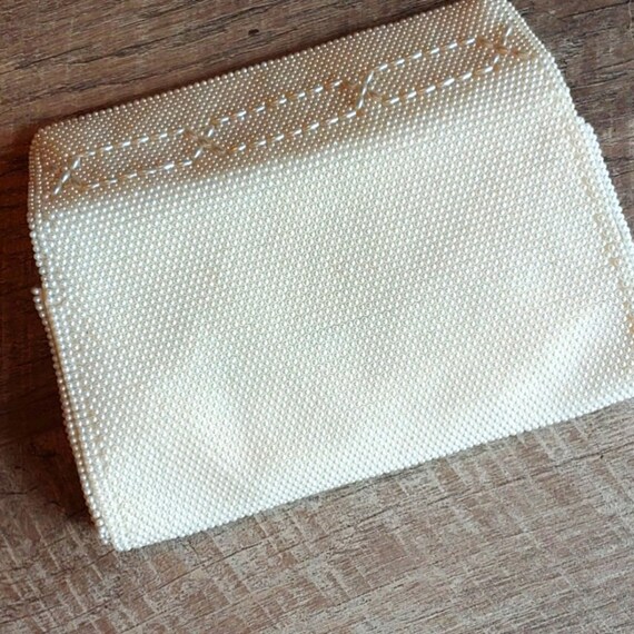 Vintage beaded Rockabilly pearl Clutch bag Prom w… - image 4