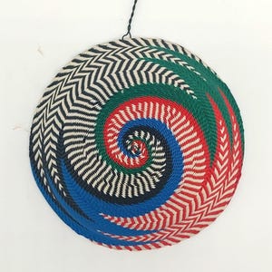 Traditional African telephone wire Zulu Basket South Africa bowl hanging art