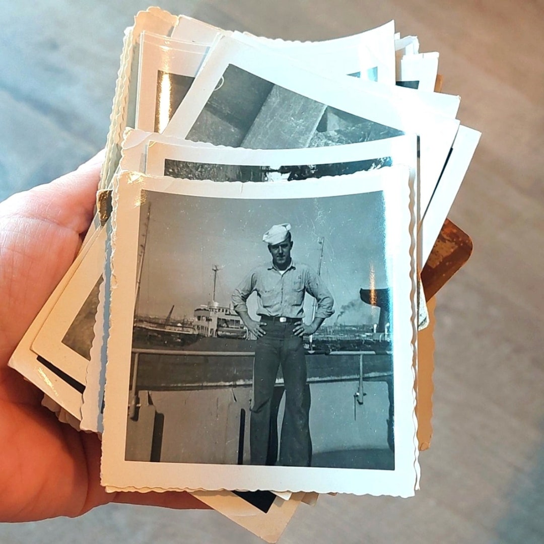 Stacking Photo Memory Stack of Vintage Photo's Black and White Ephemera Old Memories Pictures ...