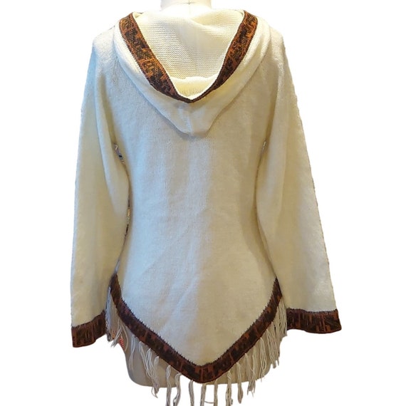 Vintage bohemian fringed hooded sweater gypsy hip… - image 5