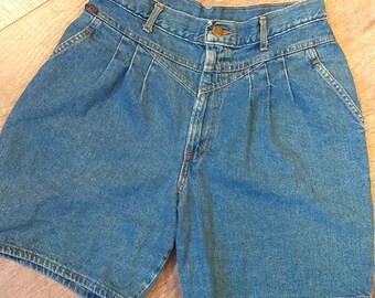 Vintage V-Front Chic Jeans Jorts Jeans-Shorts Hoch taillierte USA 16