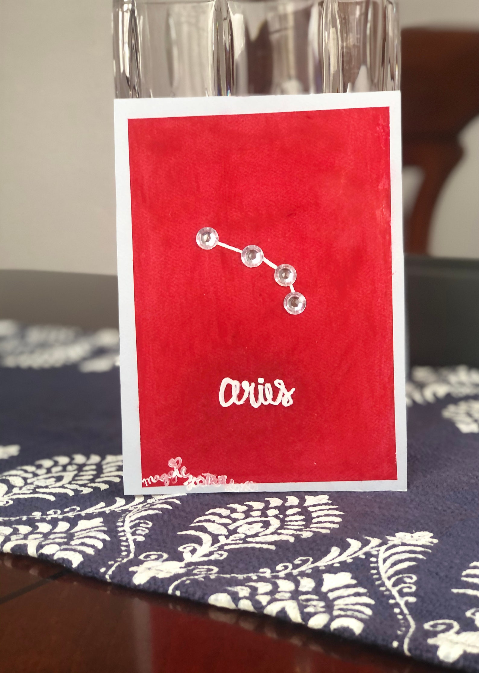 Aries Lucky Color Zodiac Sign Etsy