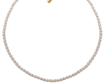 SHINA necklace gold/white pearl