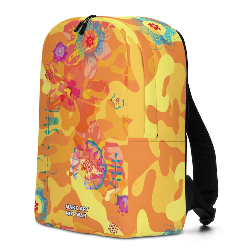 Designer created All-Over Print Minimalist Backpack /'/'Make Art Not War/'/' collection