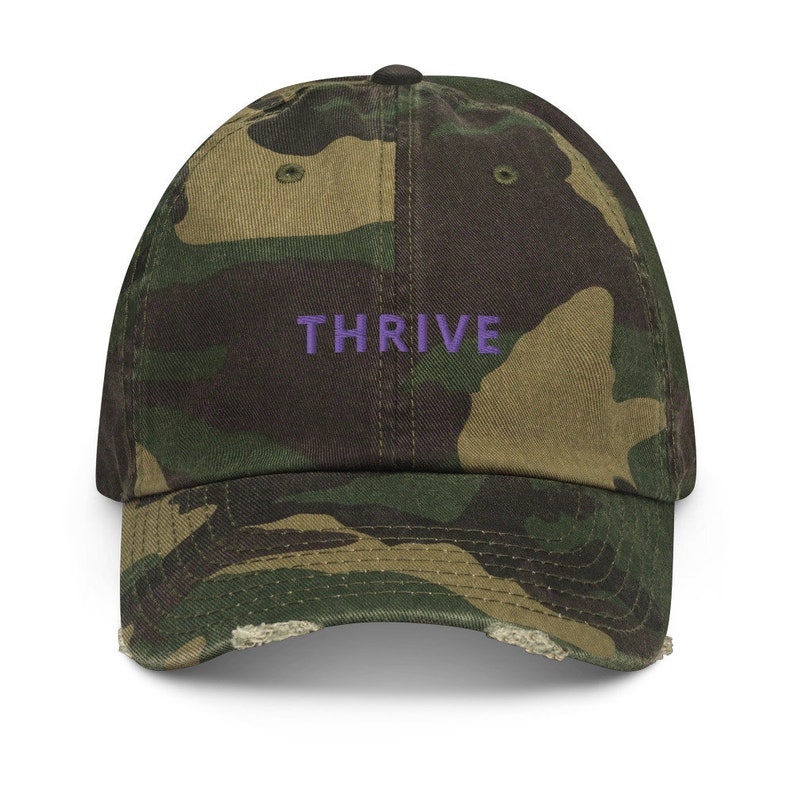Thrive Distressed Baseball Hat in 4 color variations image 5