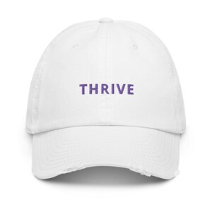 Thrive Distressed Baseball Hat in 4 color variations image 4