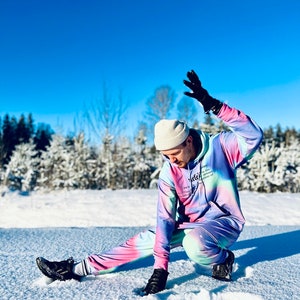 Cloud Walker Colorful Synthwave Unisex Hoodie / Unique Rave Outfit / Comfortable Active Clothing / Matching Set image 1