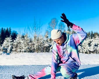 Cloud Walker - Colorful Synthwave Unisex Hoodie / Unique Rave Outfit / Comfortable Active Clothing / Matching Set