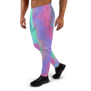 Colorful Synthwave Men's Joggers / Unique Rave Outfit / Comfortable Unisex Active Clothing / Matching set image 6