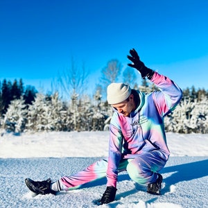 Colorful Synthwave Men's Joggers / Unique Rave Outfit / Comfortable Unisex Active Clothing / Matching set image 3