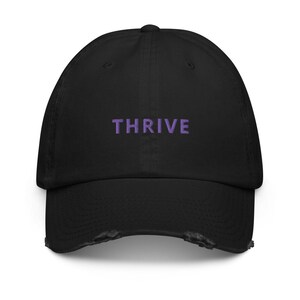 Thrive Distressed Baseball Hat in 4 color variations image 3