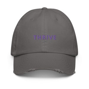 Thrive Distressed Baseball Hat in 4 color variations image 6