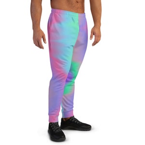 Colorful Synthwave Men's Joggers / Unique Rave Outfit / Comfortable Unisex Active Clothing / Matching set image 5
