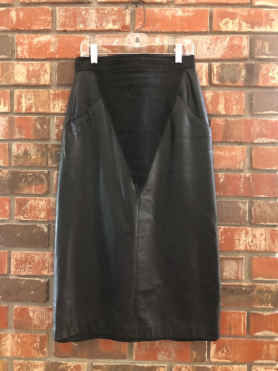 Vintage Leather Skirt - Winlit size 7/8 (Korea)