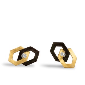 18k Gold and Diamond stud earrings Sarah Graham