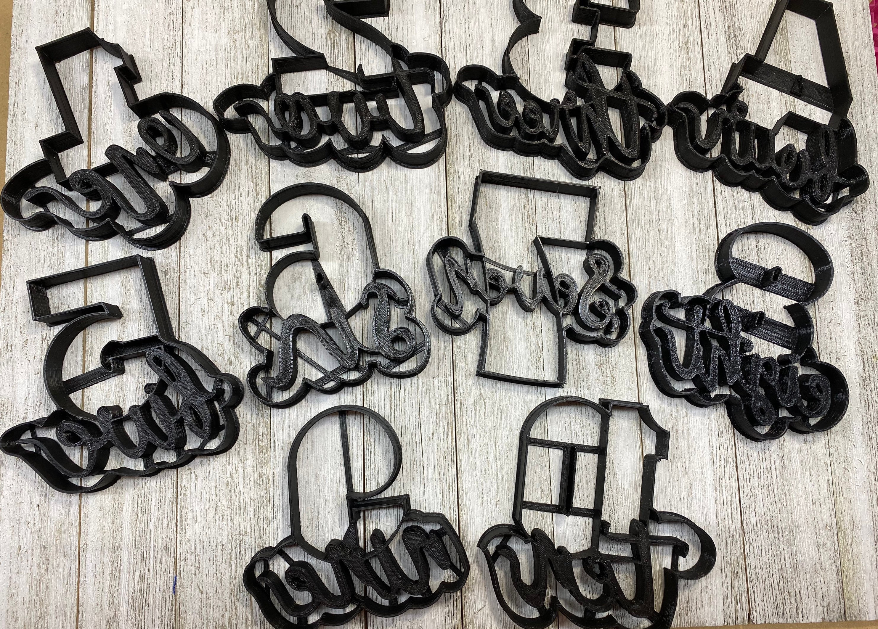 Cursive Numbers Cookie CuttersFondant Sugar Cookies Etsy