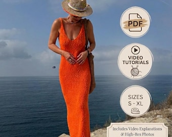Knitted Dress Pattern: Easy Summer Beach Dress Tutorial (Digital Download)