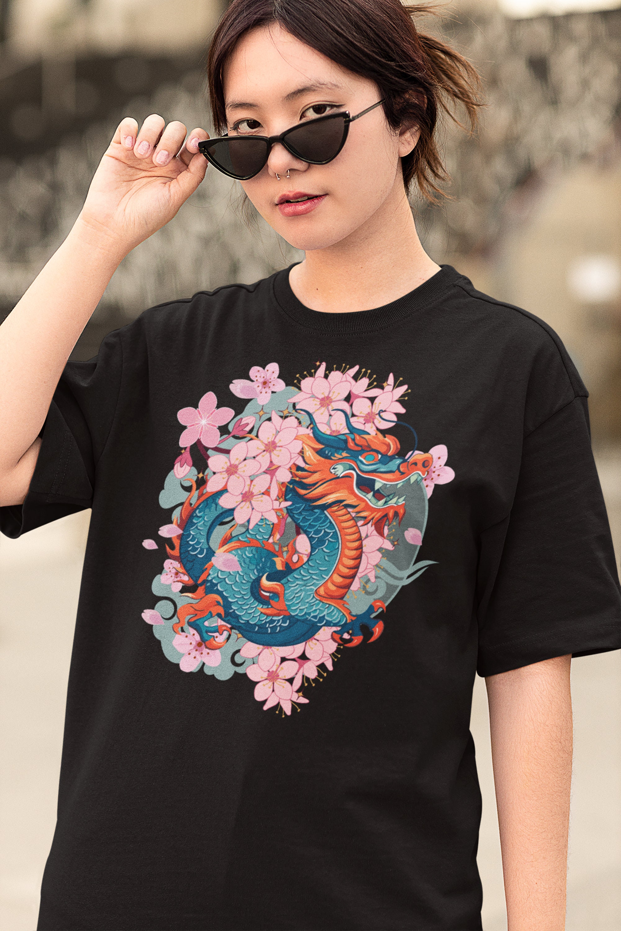 Japanese Dragon Streetwear Shirt, Dragon Harajuku Shirt, Japanese ...