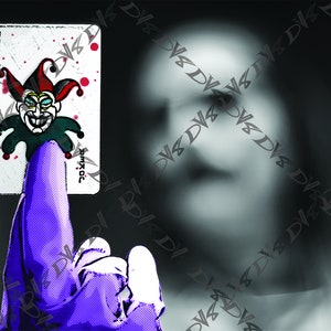 Joker, w card, B&W background,  Snyder Cut Joker, Jared Leto Joker