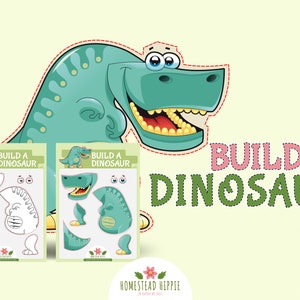 Build A Dinosaur, Kids Activities, Montessori, Homeschool Resource, Arts And Crafts, Kids Printable
