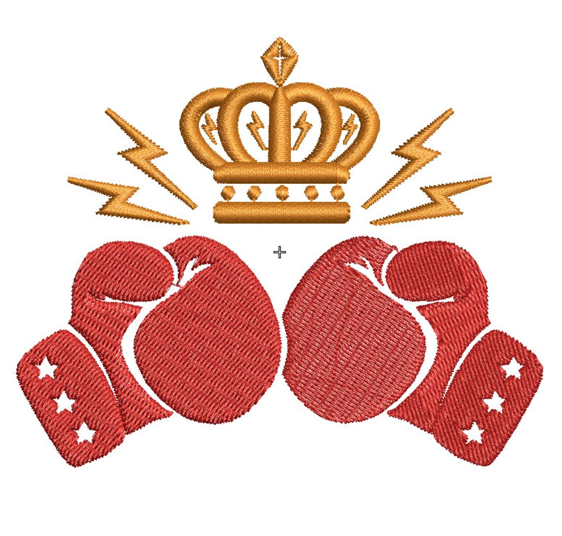 Boxing gloves Crown Machine Embroidery Design file Etsy