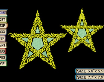 Star art pattern Machine Embroidery Design file