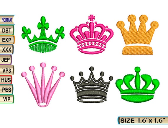 Mini Crowns Machine Embroidery Design File 