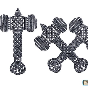 Celtic Viking hammer Machine Embroidery Design file
