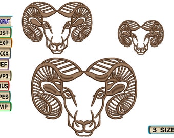 Aries zodiac Ram Machine Embroidery Design file