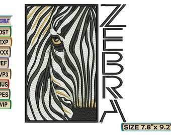 Zebra horse animal pattern Machine Embroidery Design File