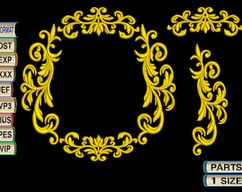 Border Frame Monogram Ornament  Machine Embroidery Design File