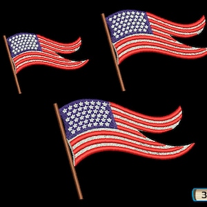 American Flag USA Machine Embroidery Design File
