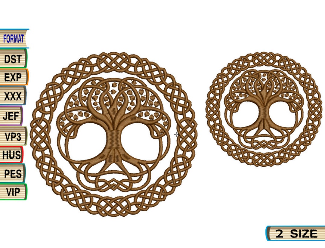 Tree of Life Celtic Pattern Machine Embroidery Design File - Etsy