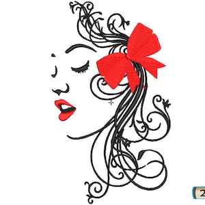 Woman silhouette Machine Embroidery Design file