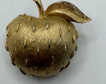Broche vintage de manzana Napier tono dorado