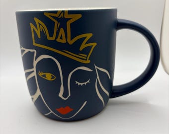 Taza de café Starbucks 2016 Mermaid Siren Blue Gold Crown de 14 oz.