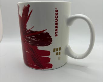 Starbucks 2014 Red Starburst Holiday Christmas Mug  15.2 Oz