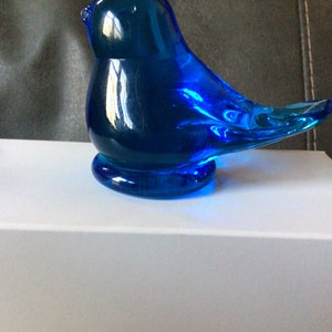 Bluebird of Happiness Bird Figurine Byron Hicks Signed Glass Ozark Studio