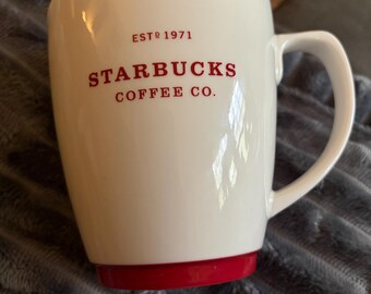 Taza de café Starbucks Coffee Co. roja y blanca - Grande, 473 ml (16 onzas)