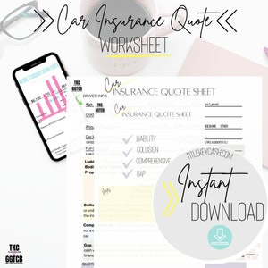 Car Insurance Quote Guide | Car Insurance Tracker | Car Insurance Planner | Car Insurance Log | Car Insurance Printable