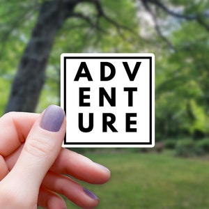 Adventure Square Text Sticker | Outdoor Sticker | Water Bottle Sticker | Laptop Sticker | Vinyl Sticker