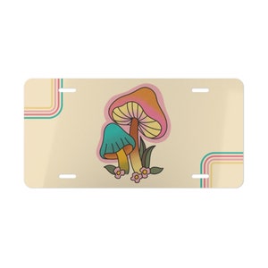 Boho Mushroom Vanity Plate I Summer Vibes Nummernschild | Nummernschild | Lustiges Nummernschild | Auto Nummernschild