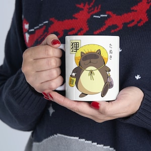 Tanuki Yokkai Mug  | Cute Mug |  Coffee Mug |  Gift For Her |  Ceramic Mug