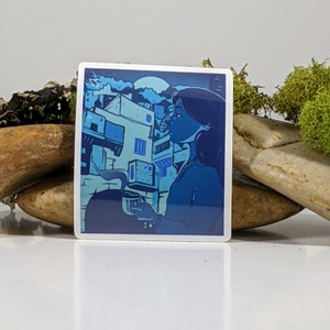 Vaporwave Landscape Sticker | Vaporwave Art Sticker | Vaporwave Cityscape Sticker | Vapowave Colors