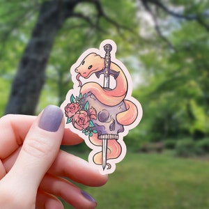 Pastel Sword and Snake Sticker | Snake Sticker | Water Bottle Sticker | Laptop Sticker | Vinyl Sticker | Waterproof Sticker
