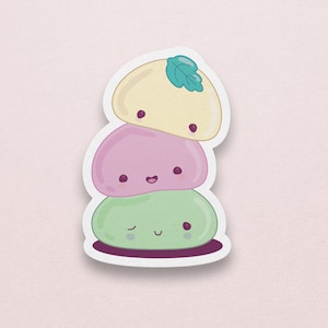 Kawaii Mochi Food Sticker | Japanese Food Sticker | Water Bottle Sticker | Laptop Sticker | Vinyl Sticker
