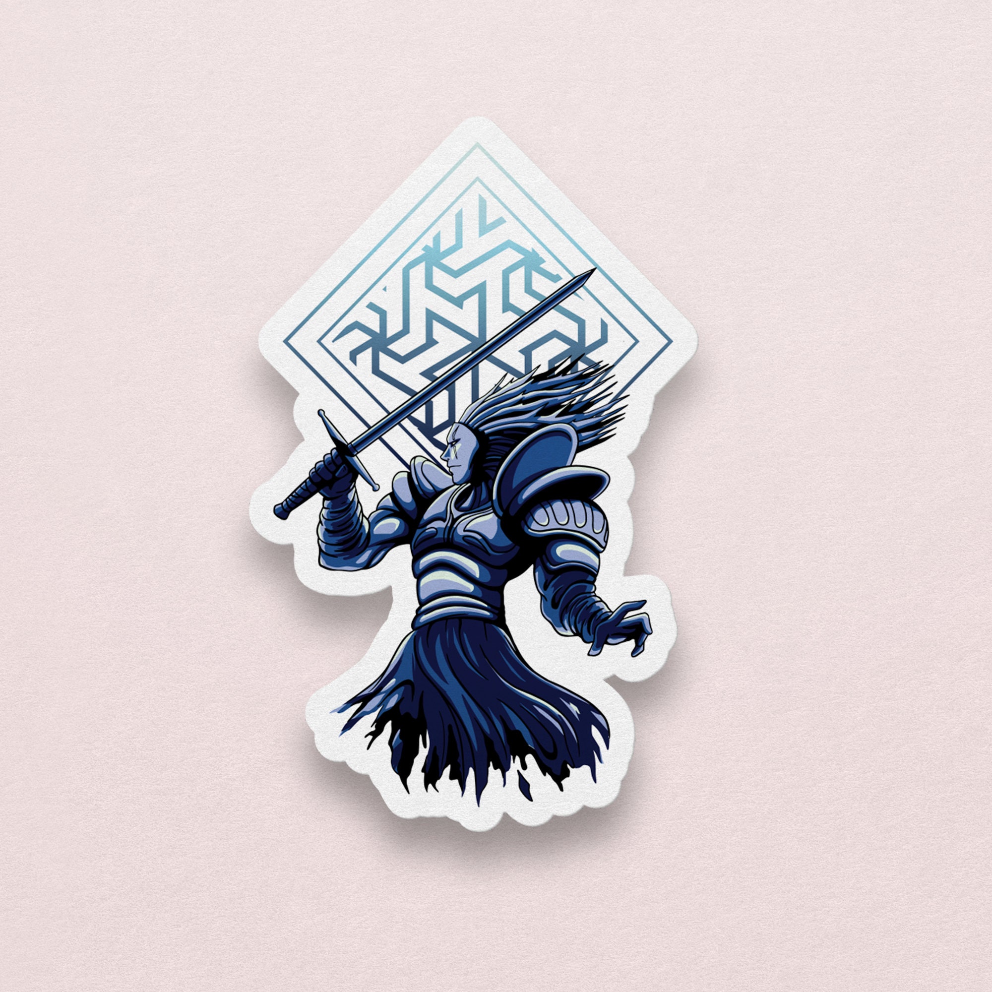 Knight Sticker Style Dark Fantasy Knight Sticker | Knight Sticker | Water Bottle Sticker ...