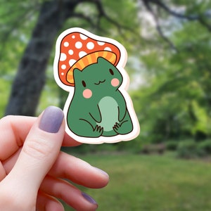 Mushroom Frog Sticker | Frog Sticker | Water Bottle Sticker | Laptop Sticker | Vinyl Sticker | Waterproof Sticker